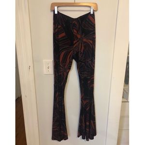 Free people velvet flare pants.